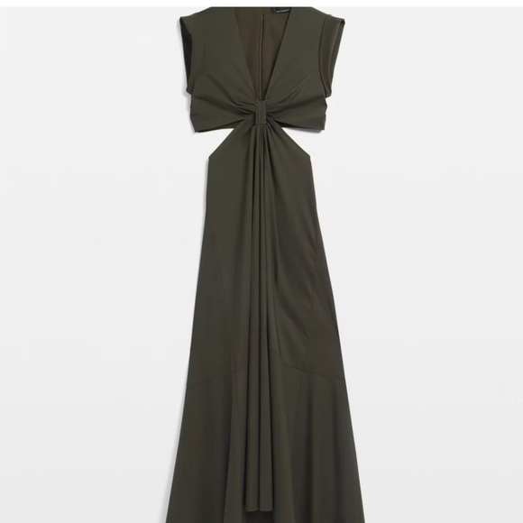 WHBM V-NECKLINE CUTOUT MIDI DRESS - Picture 3 of 4